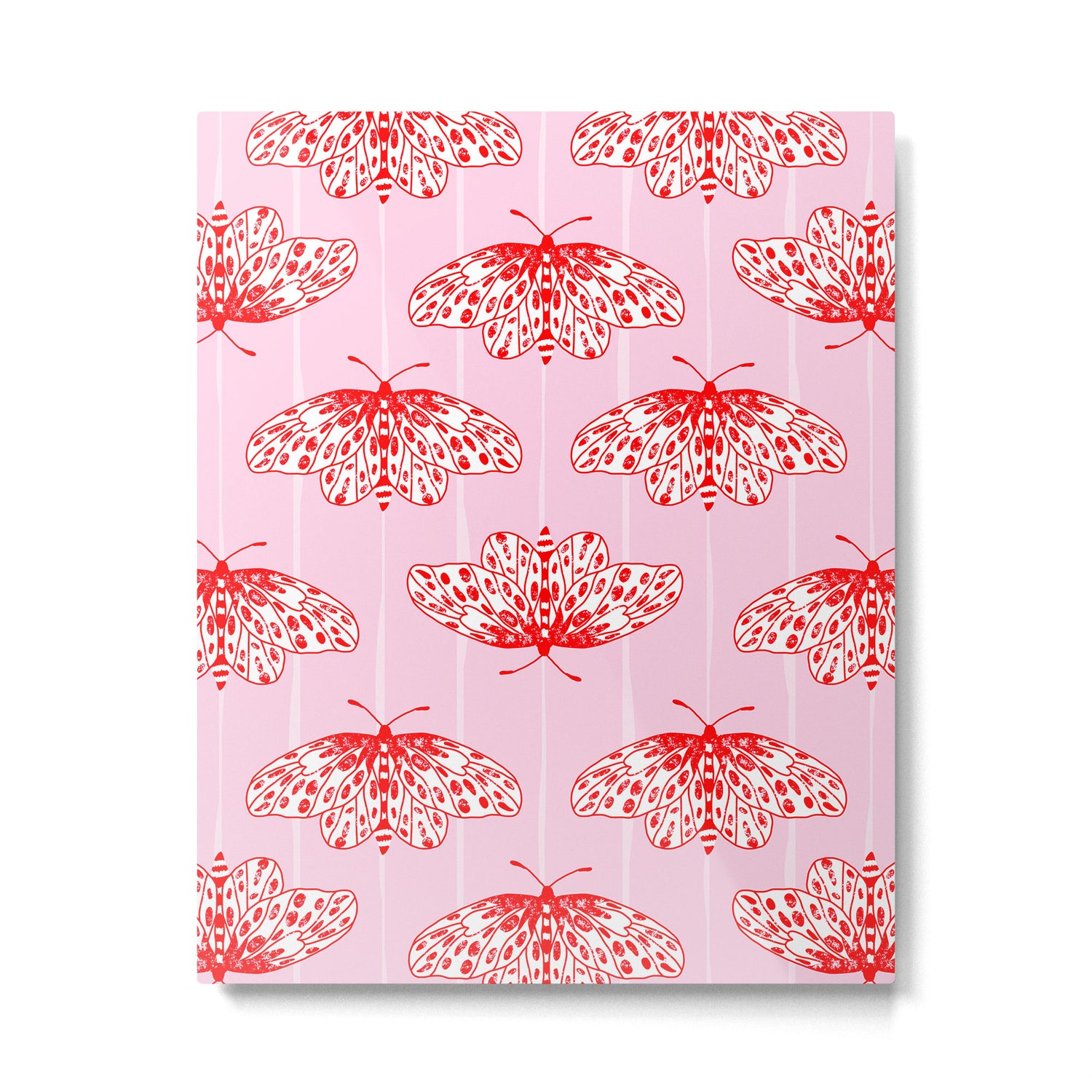 Butterfly Pink Red Metal Print Gallery Image 6