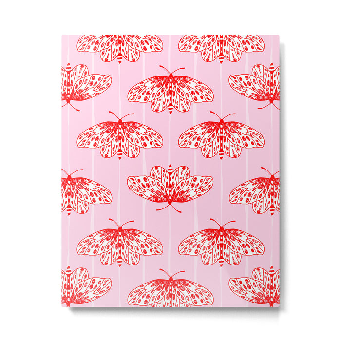 Butterfly Pink Red Metal Print Gallery Image 1
