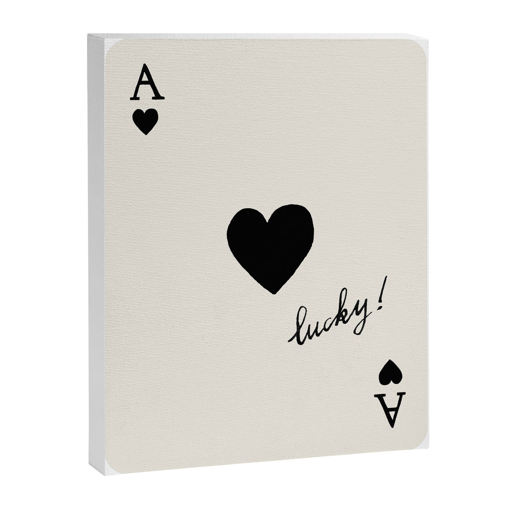 Ace of Hearts - Lucky Black and White Canvas Print Gallery Image 6