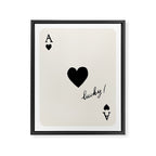 Ace of Hearts - Lucky Black and White Framed Canvas Print Gallery Image 6