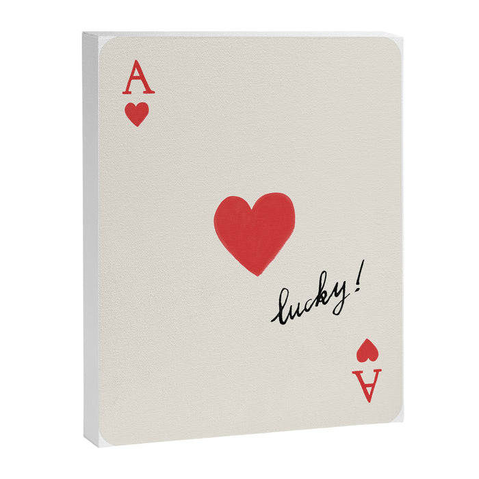 Ace of Hearts - Lucky Red Canvas Print Gallery Image 1