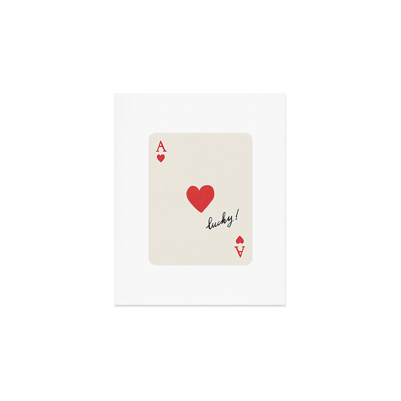Ace of Hearts - Lucky Red Art Print Gallery Image 1