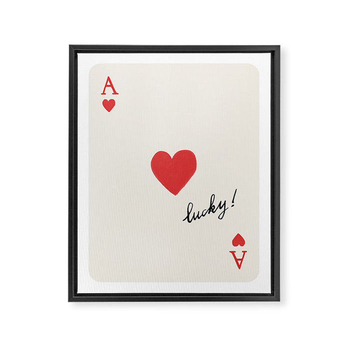Ace of Hearts - Lucky Red Framed Canvas Print Gallery Image 1