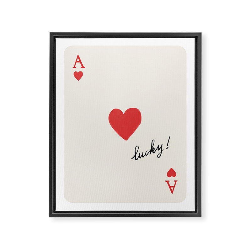 Ace of Hearts - Lucky Red Framed Canvas Print Gallery Image 6