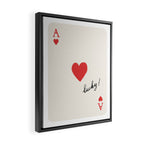 Ace of Hearts - Lucky Red Framed Canvas Print Gallery Image 2