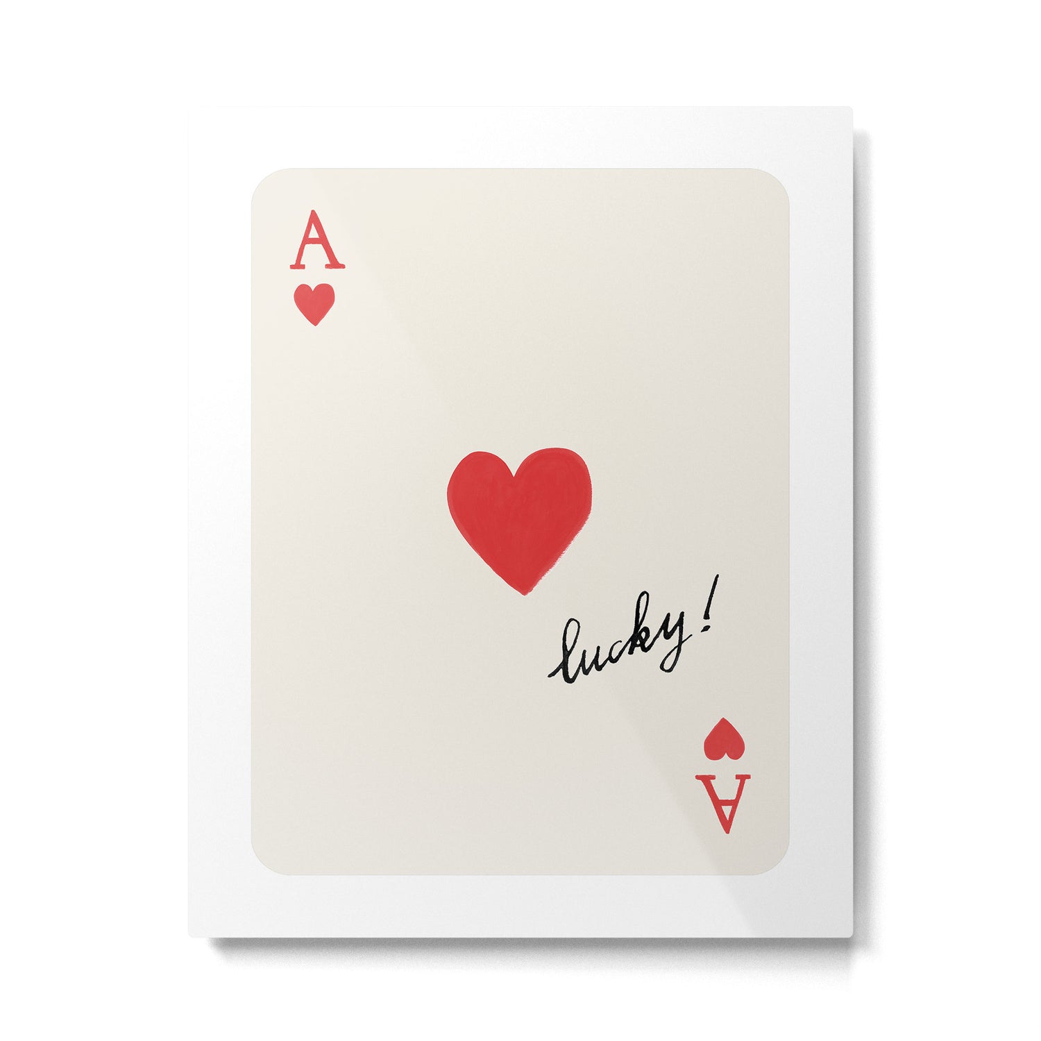 Ace of Hearts - Lucky Red Metal Print Gallery Image 4