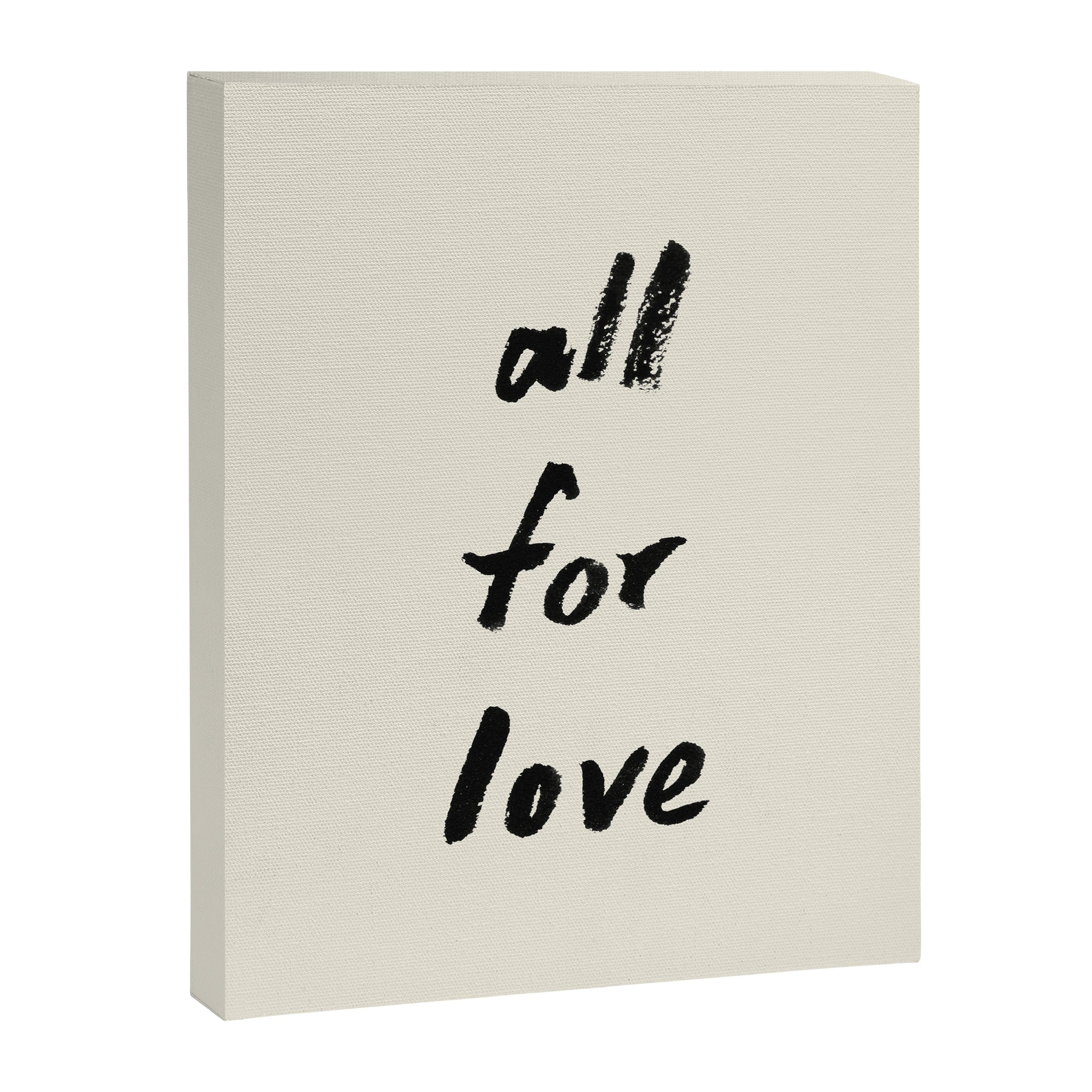 All For Love - Brush Script Typography Quote  Canvas Print Gallery Image 6