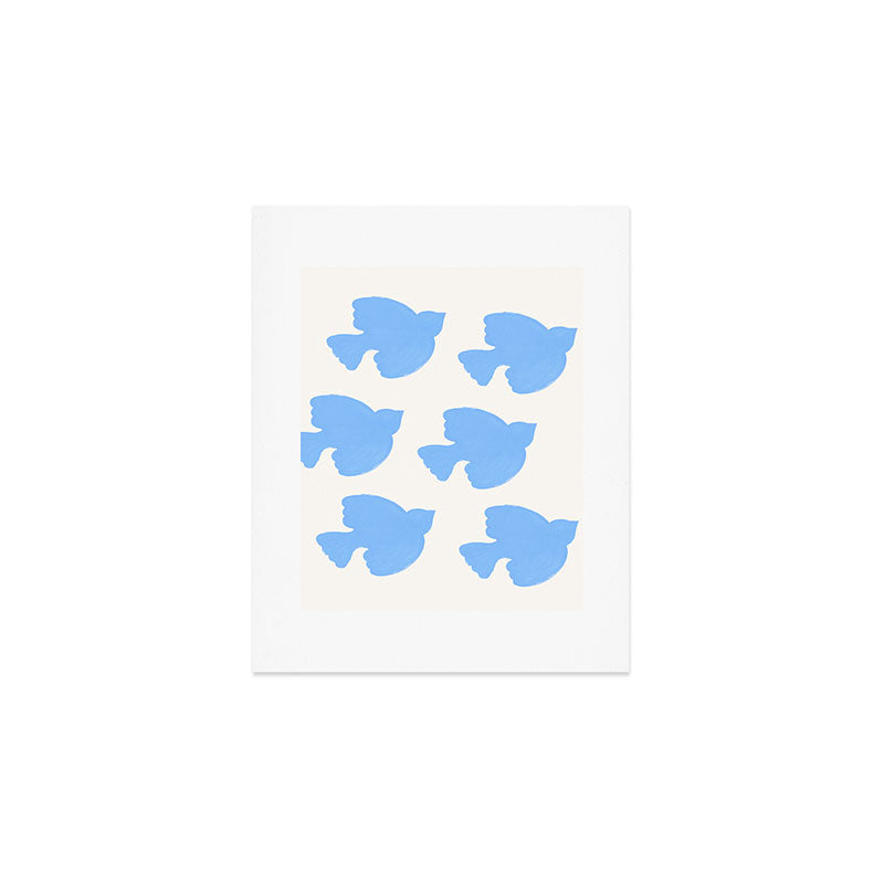 Blue Birds Flying - Painting Art Print Gallery Image 1