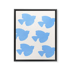 Blue Birds Flying - Painting Framed Canvas Print Gallery Image 6