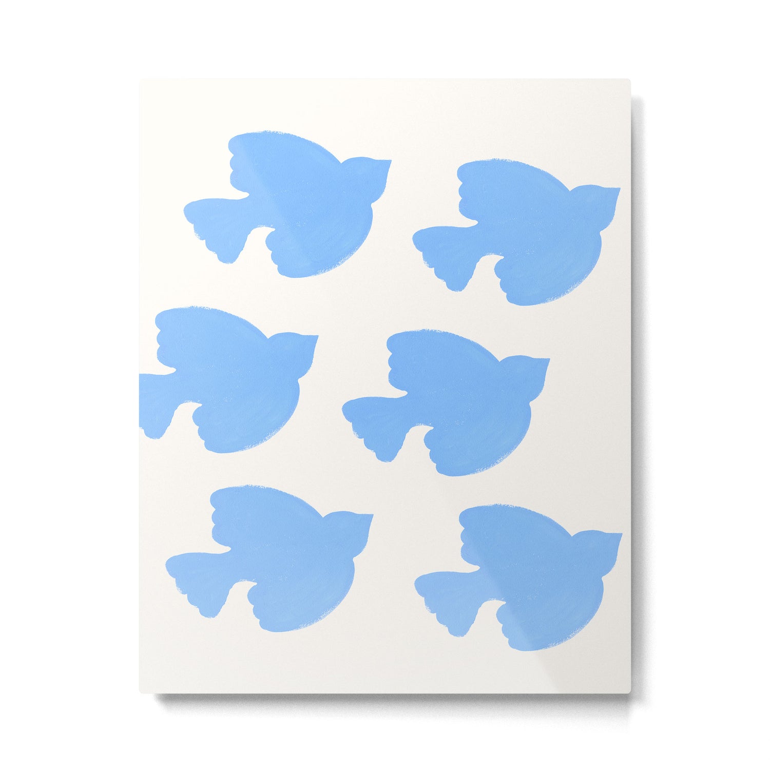 Blue Birds Flying - Painting Metal Print Gallery Image 4