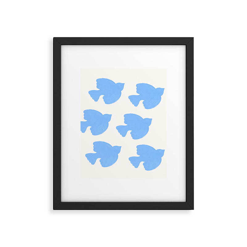 Blue Birds Flying - Painting Framed Art Print Gallery Image 5