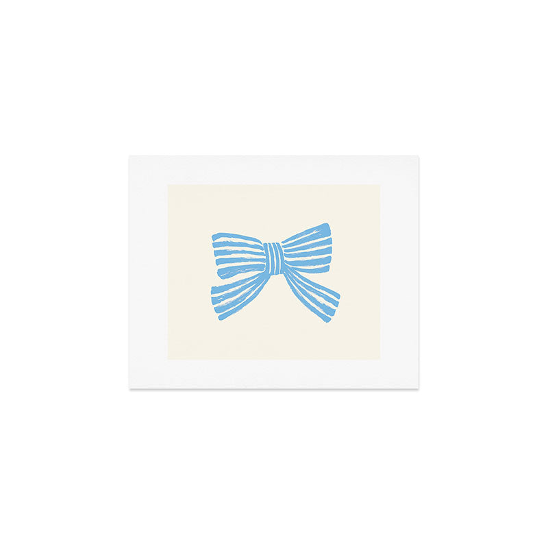 Blue Stripe Bow Ribbon  Art Print Gallery Image 1