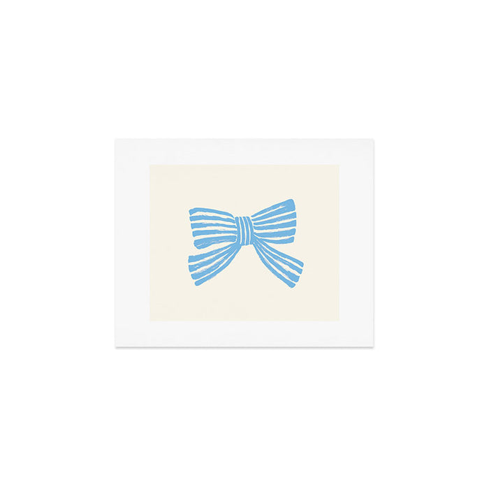 Blue Stripe Bow Ribbon  Art Print Gallery Image 1