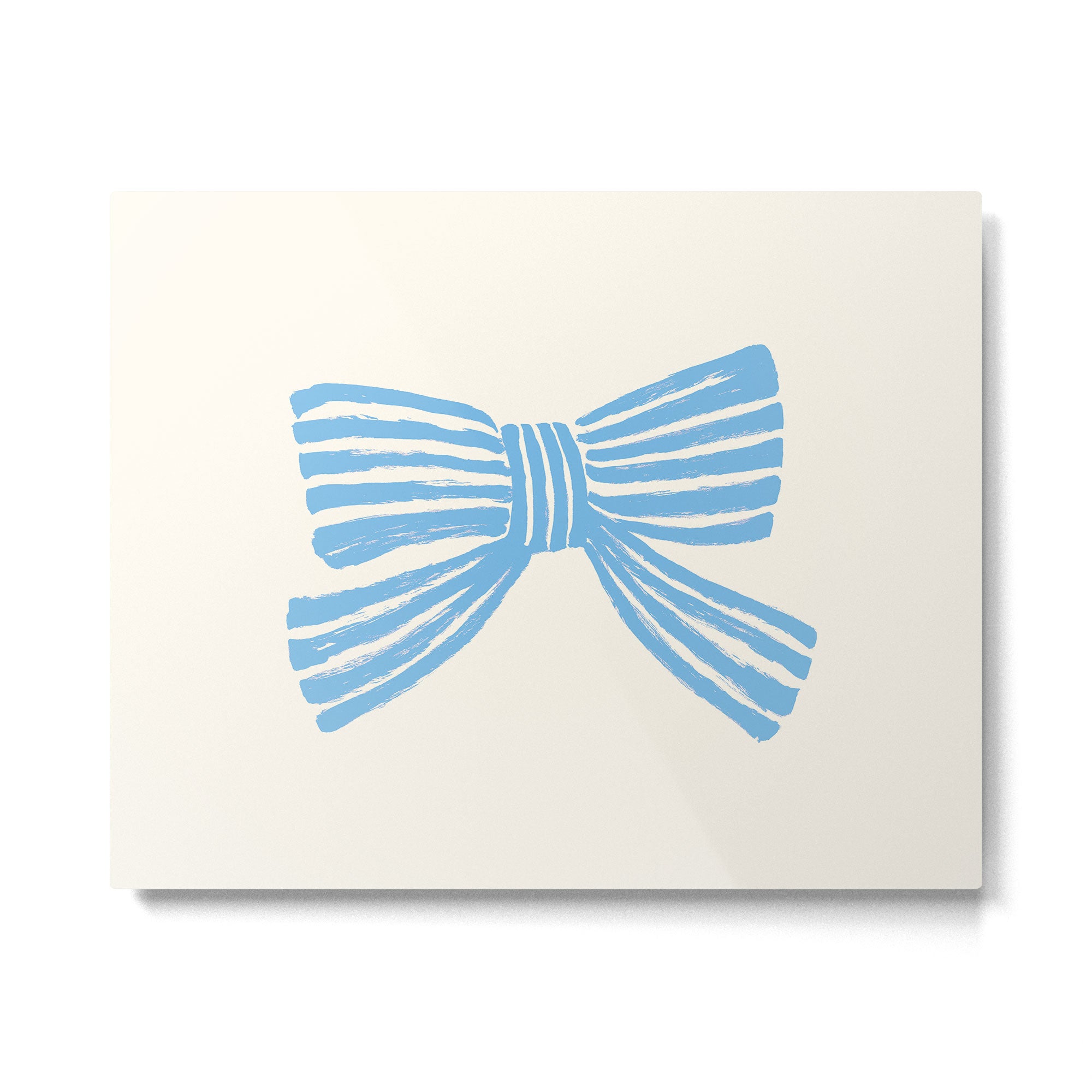 Blue Stripe Bow Ribbon  Metal Print Gallery Image 4