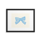 Blue Stripe Bow Ribbon  Framed Art Print Gallery Image 5