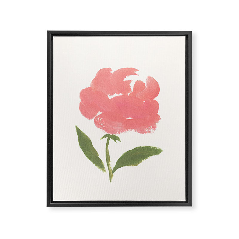 Blush Pink Rose - Gouache Painting Framed Canvas Print Gallery Image 6