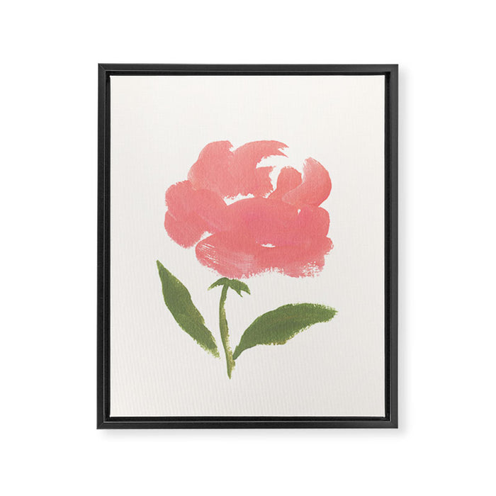 Blush Pink Rose - Gouache Painting Framed Canvas Print Gallery Image 1
