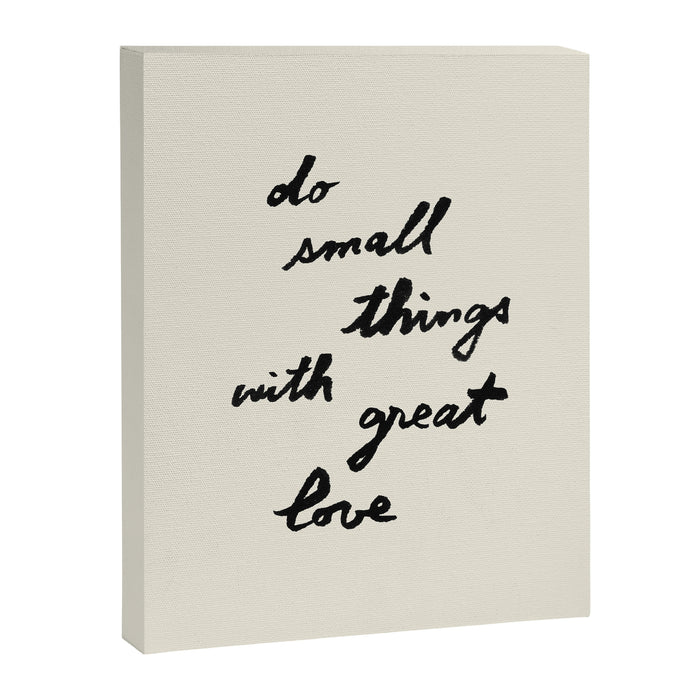 Do Small Things With Great Love - Brush Script Typography Quote Canvas Print Gallery Image 1