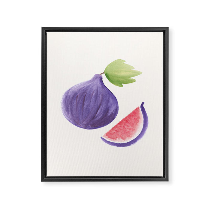 Fig - Fruit Watercolor Painting Framed Canvas Print Gallery Image 1