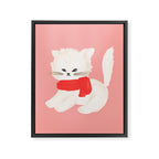 Fluffy Kitten - Pink Framed Canvas Print Gallery Image 6