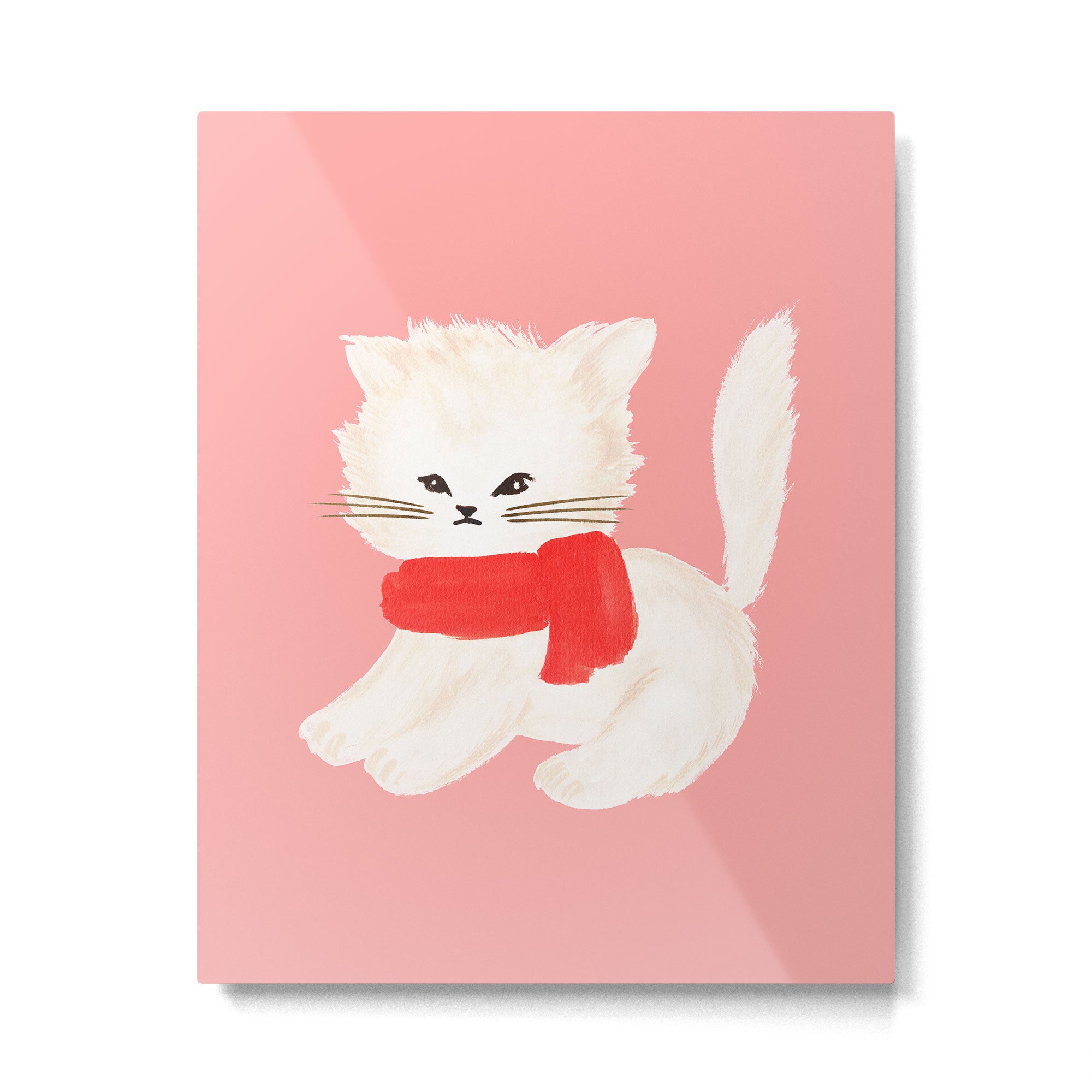 Fluffy Kitten - Pink Metal Print Gallery Image 4