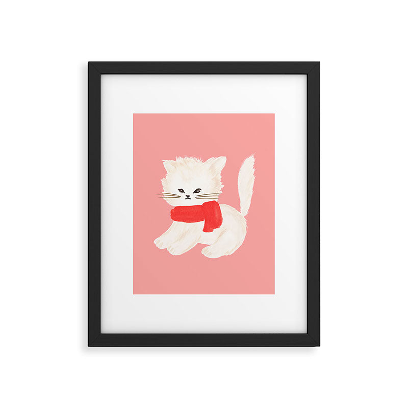 Fluffy Kitten - Pink Framed Art Print Gallery Image 5