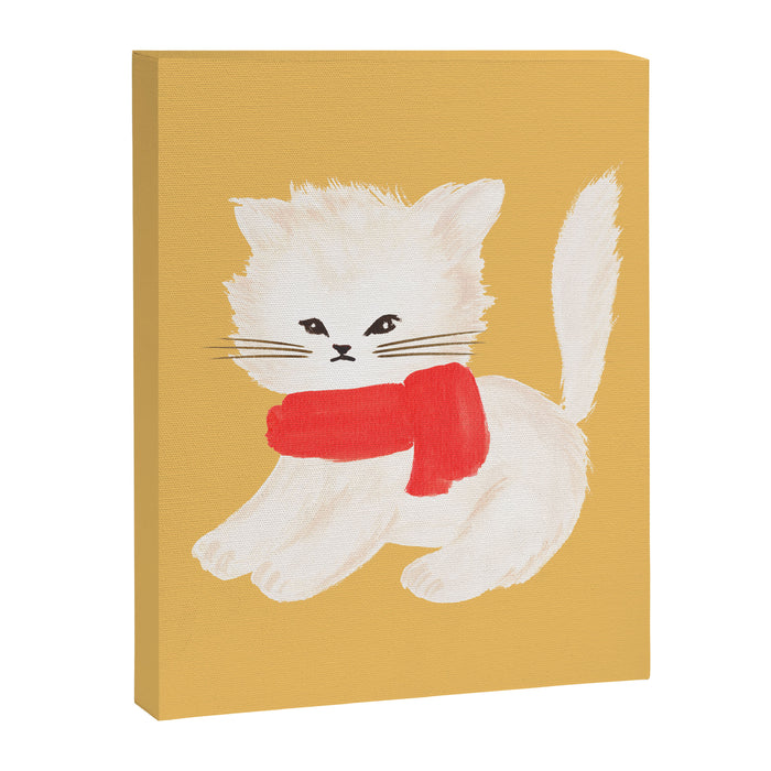 Fluffy Kitten - Yellow Canvas Print Gallery Image 1