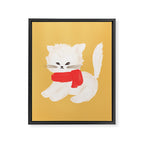 Fluffy Kitten - Yellow Framed Canvas Print Gallery Image 6