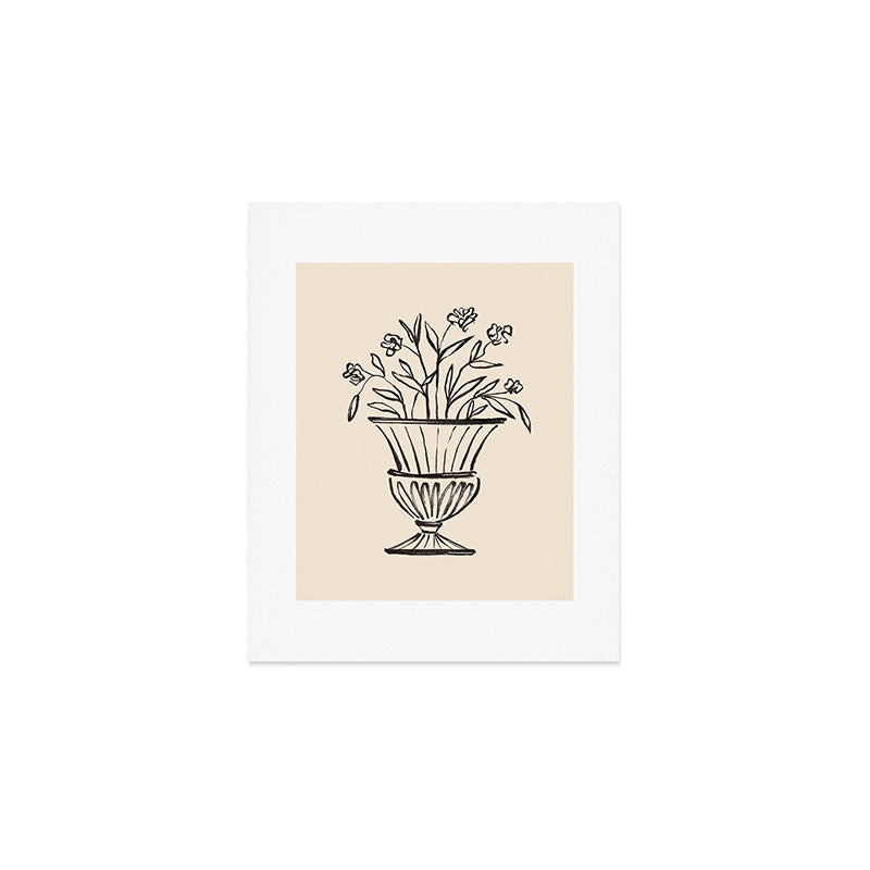 Garden Pot Antique Vase Flower Illustration Art Print Gallery Image 1