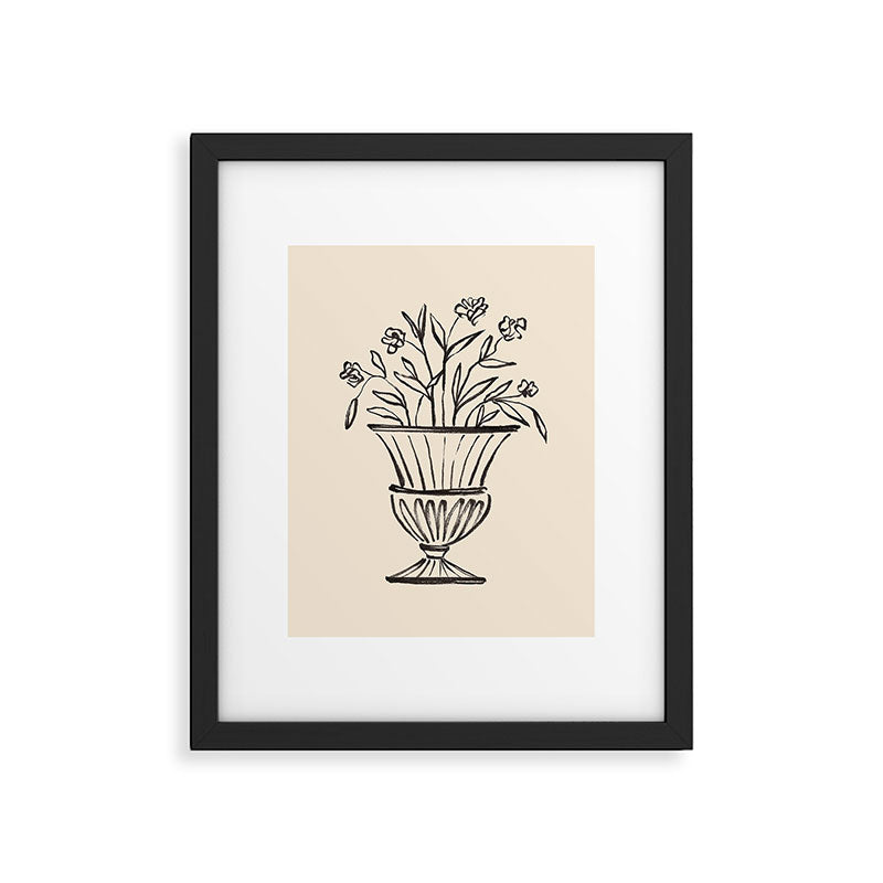 Garden Pot Antique Vase Flower Illustration Framed Art Print Gallery Image 5