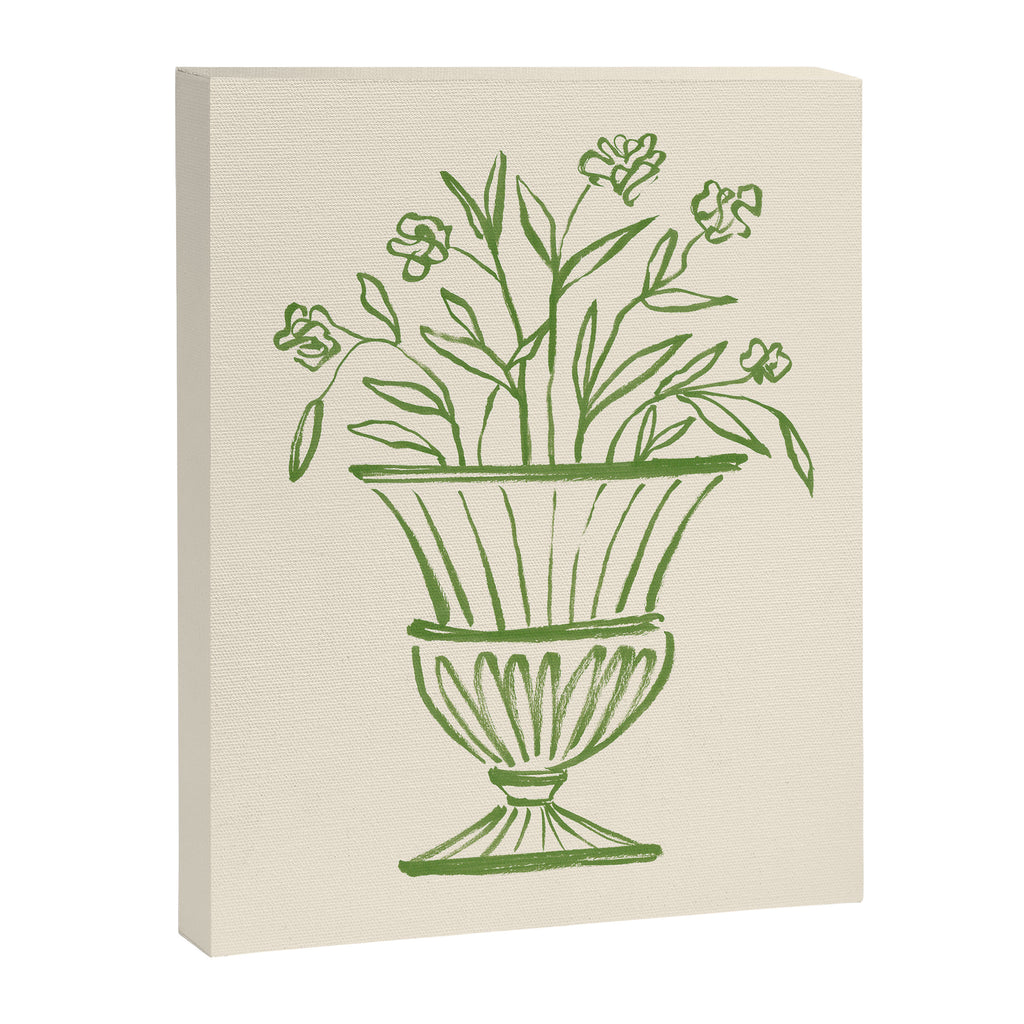 Garden Pot Antique Vase - Green Canvas Print Gallery Image 6