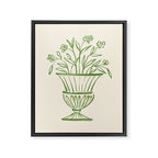 Garden Pot Antique Vase - Green Framed Canvas Print Gallery Image 6