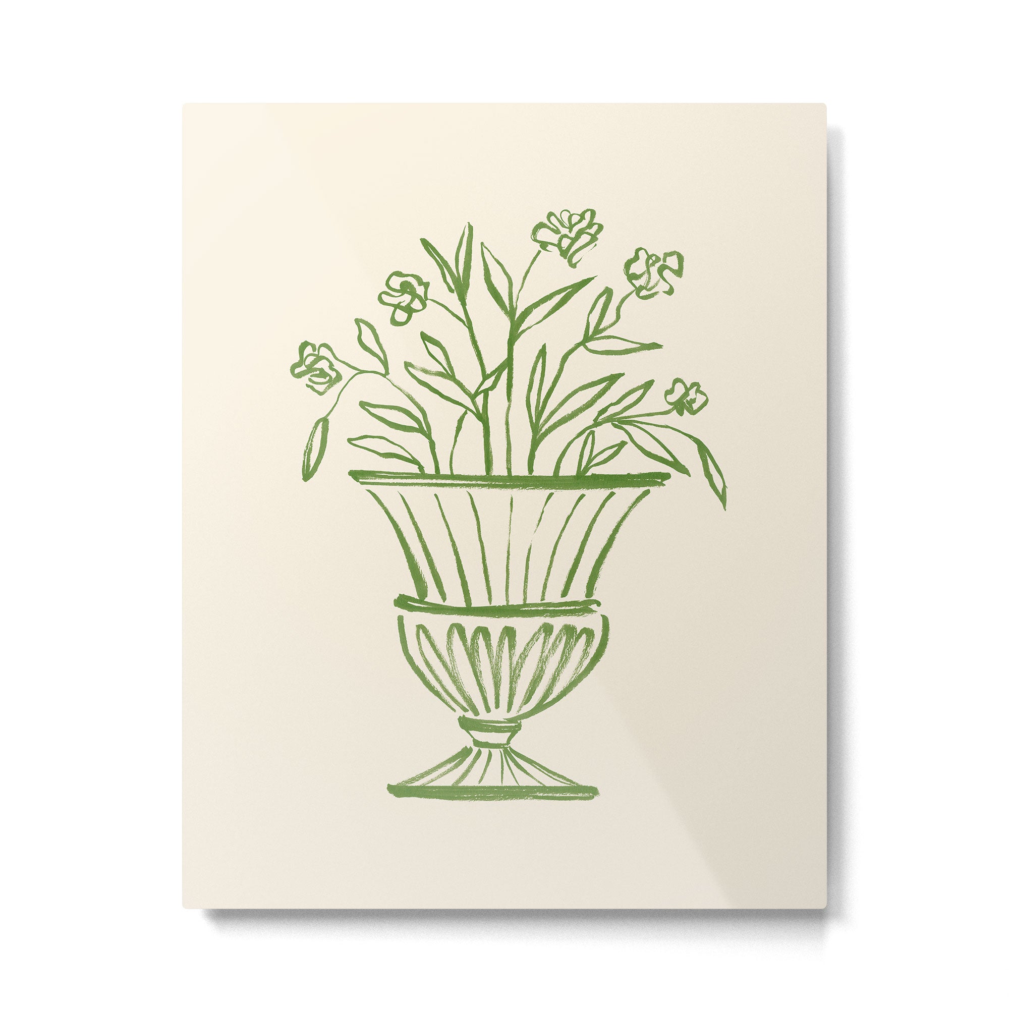 Garden Pot Antique Vase - Green Metal Print Gallery Image 4