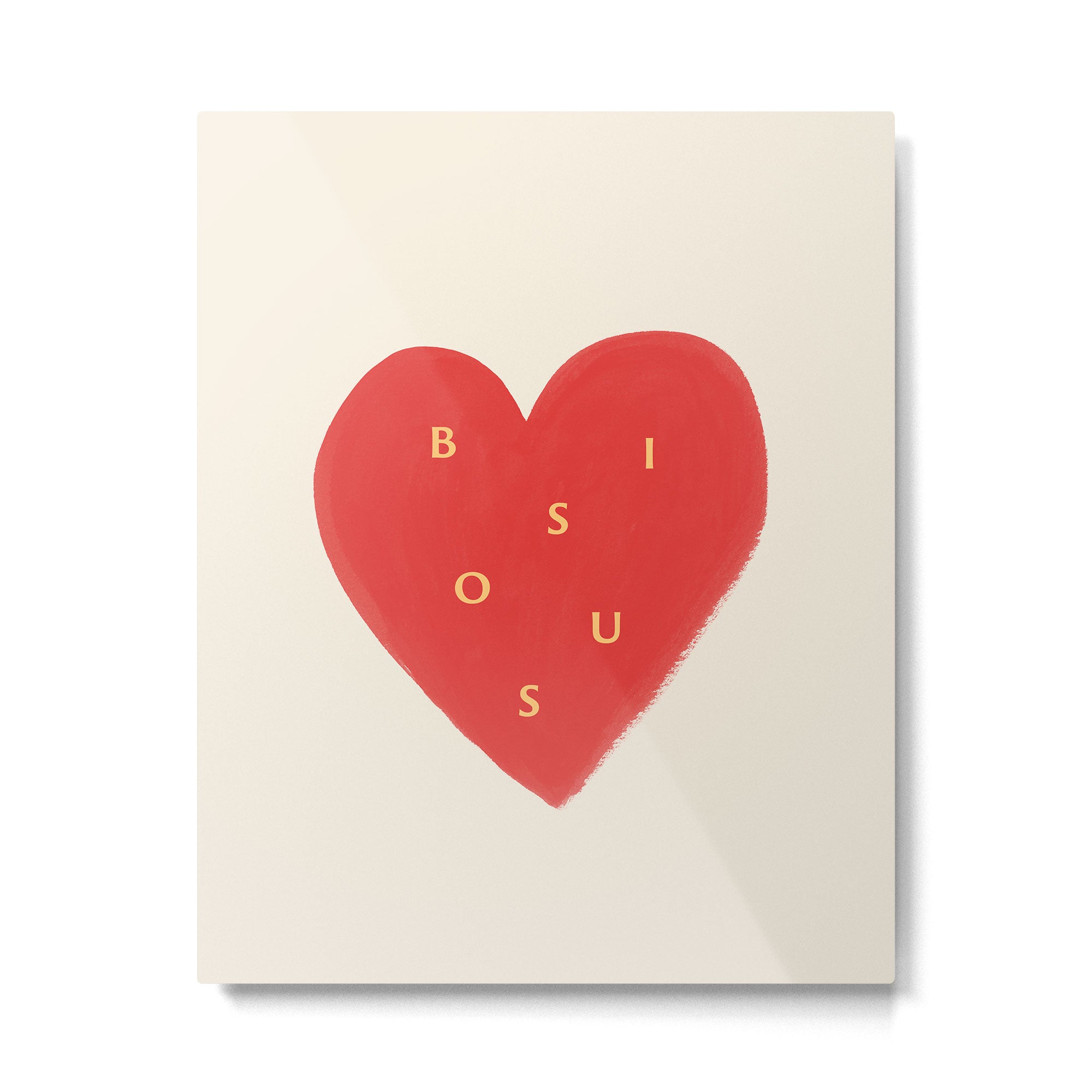 Heart Bisous - Love French Typography Metal Print Gallery Image 4