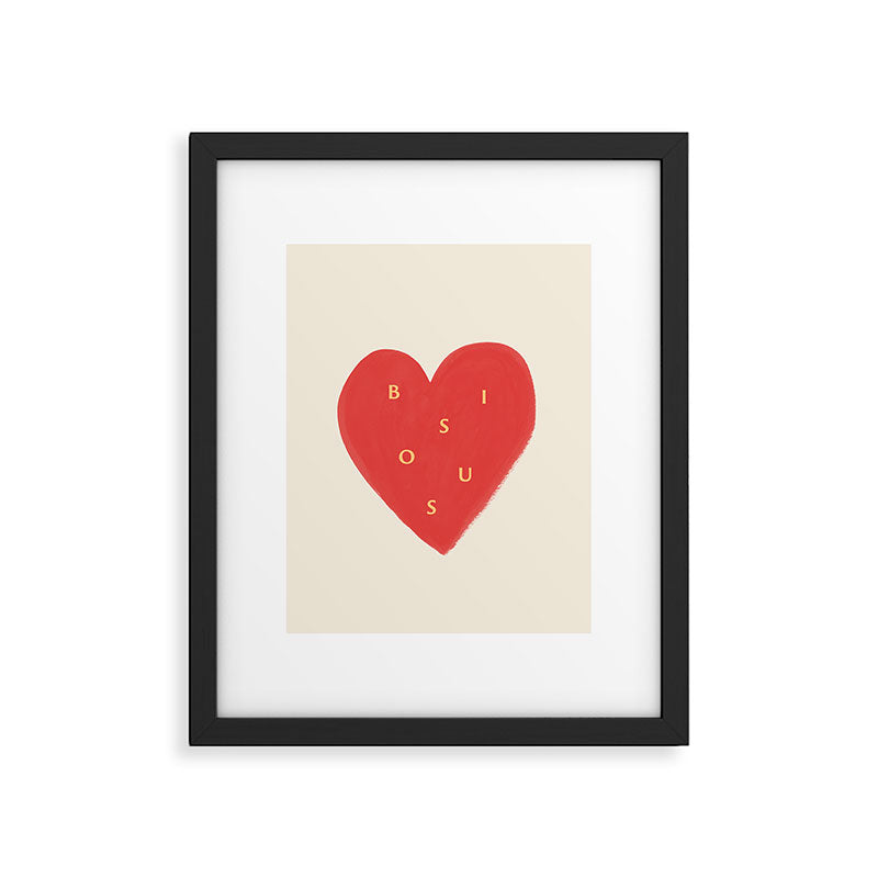 Heart Bisous - Love French Typography Framed Art Print Gallery Image 5