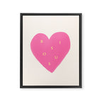 Heart Bisous - Pink Love French Typography Framed Canvas Print Gallery Image 6