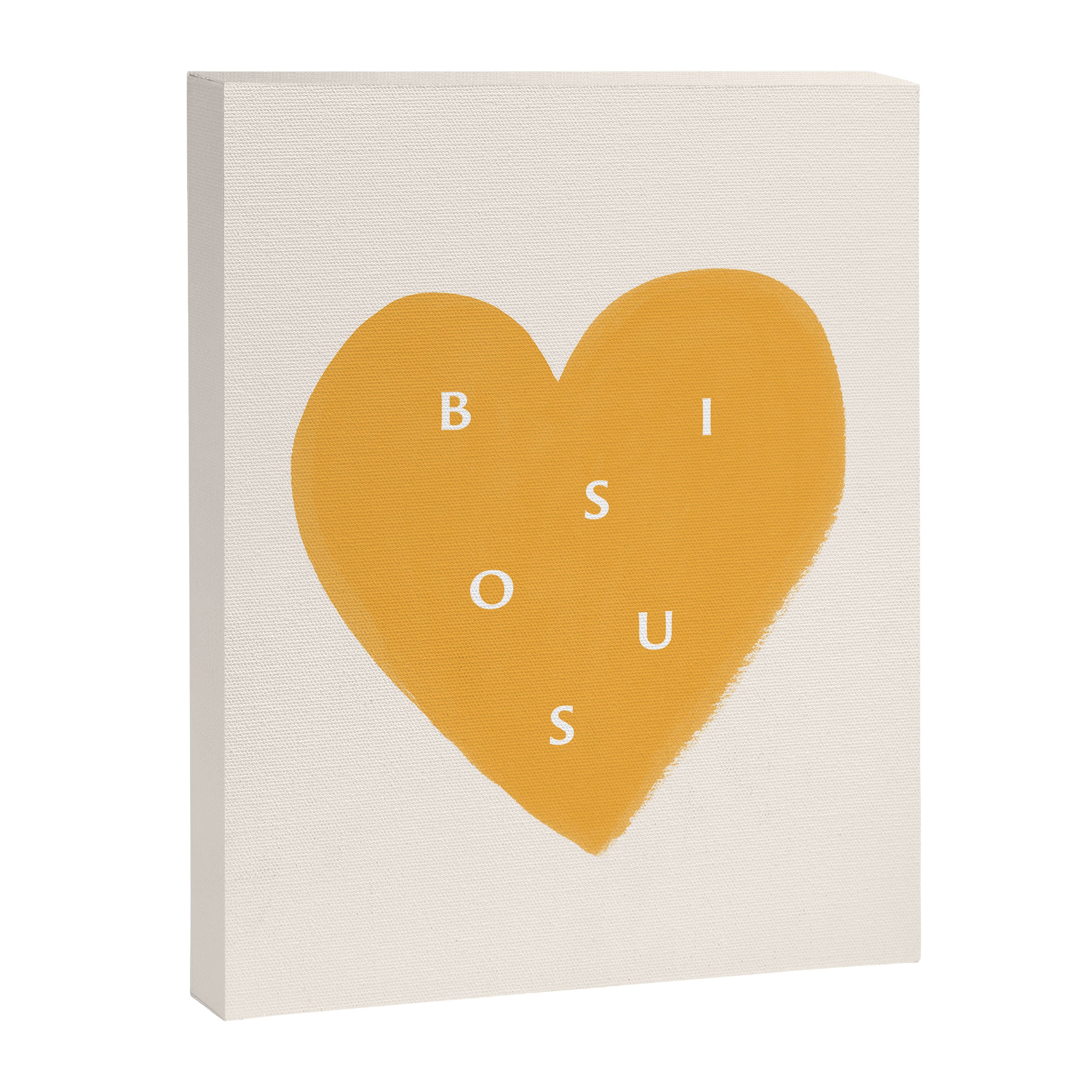 Heart Bisous - Yellow Gold Love French Typography Canvas Print Gallery Image 6