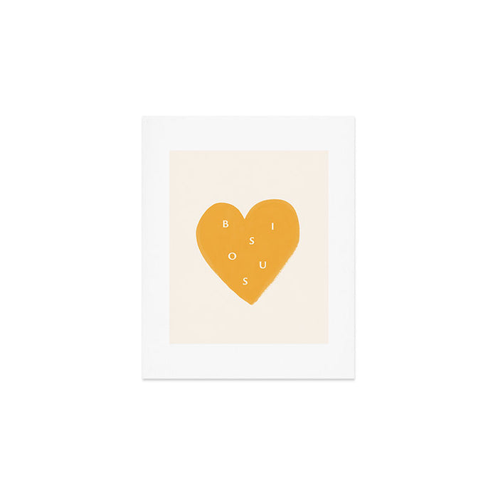 Heart Bisous - Yellow Gold Love French Typography Art Print Gallery Image 1