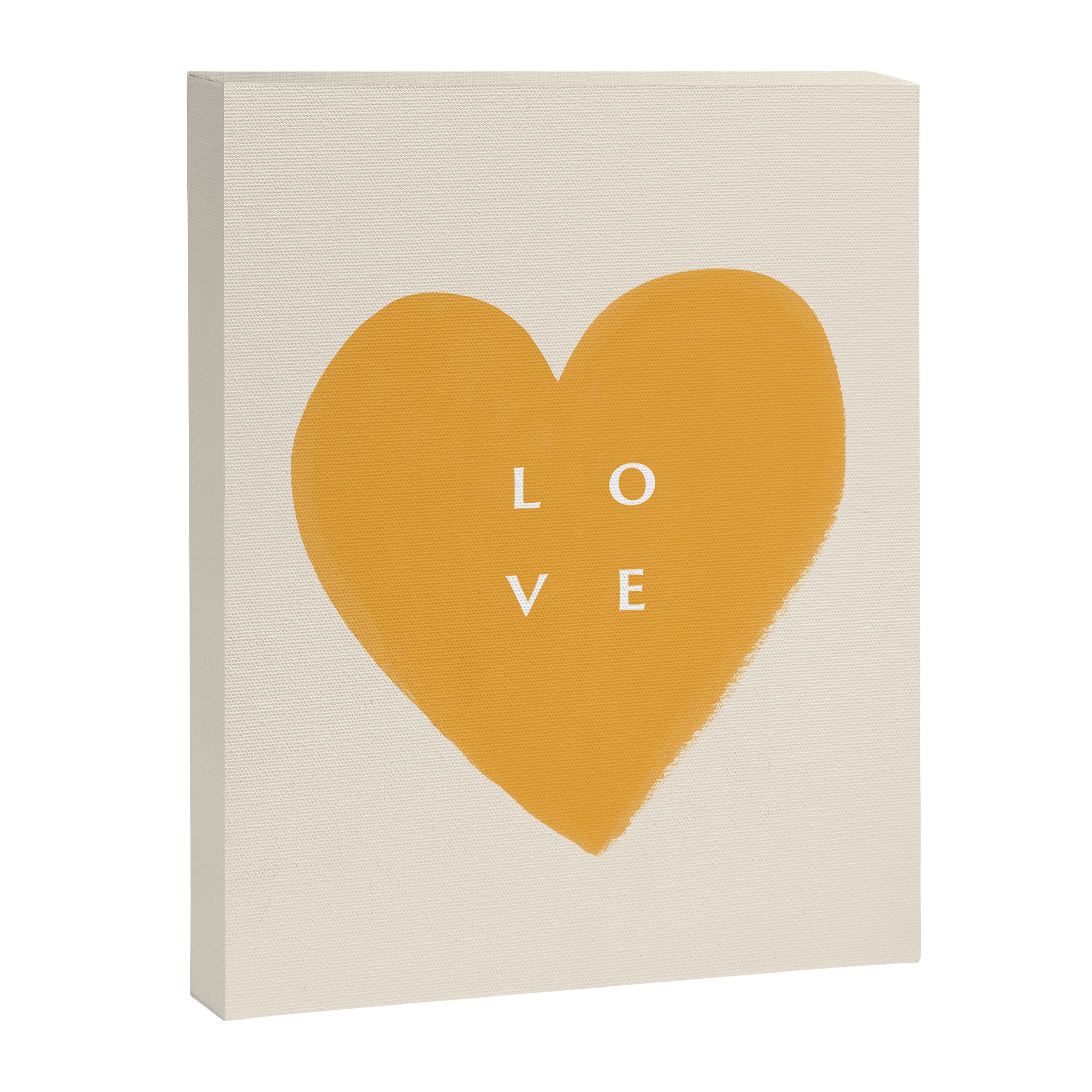 Heart Love Gold Yellow - Typography Canvas Print Gallery Image 6