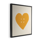 Heart Love Gold Yellow - Typography Framed Canvas Print Gallery Image 2