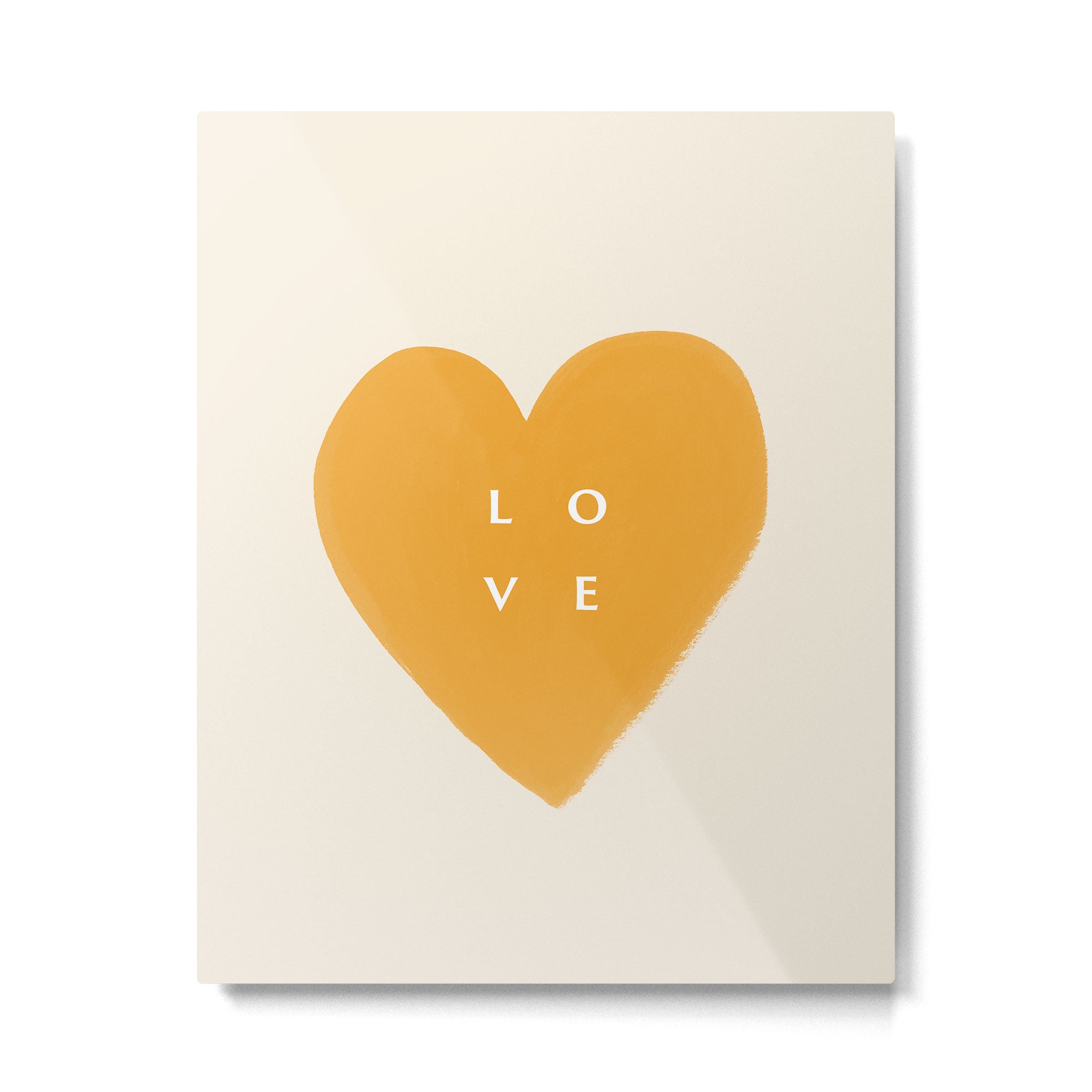 Heart Love Gold Yellow - Typography Metal Print Gallery Image 4