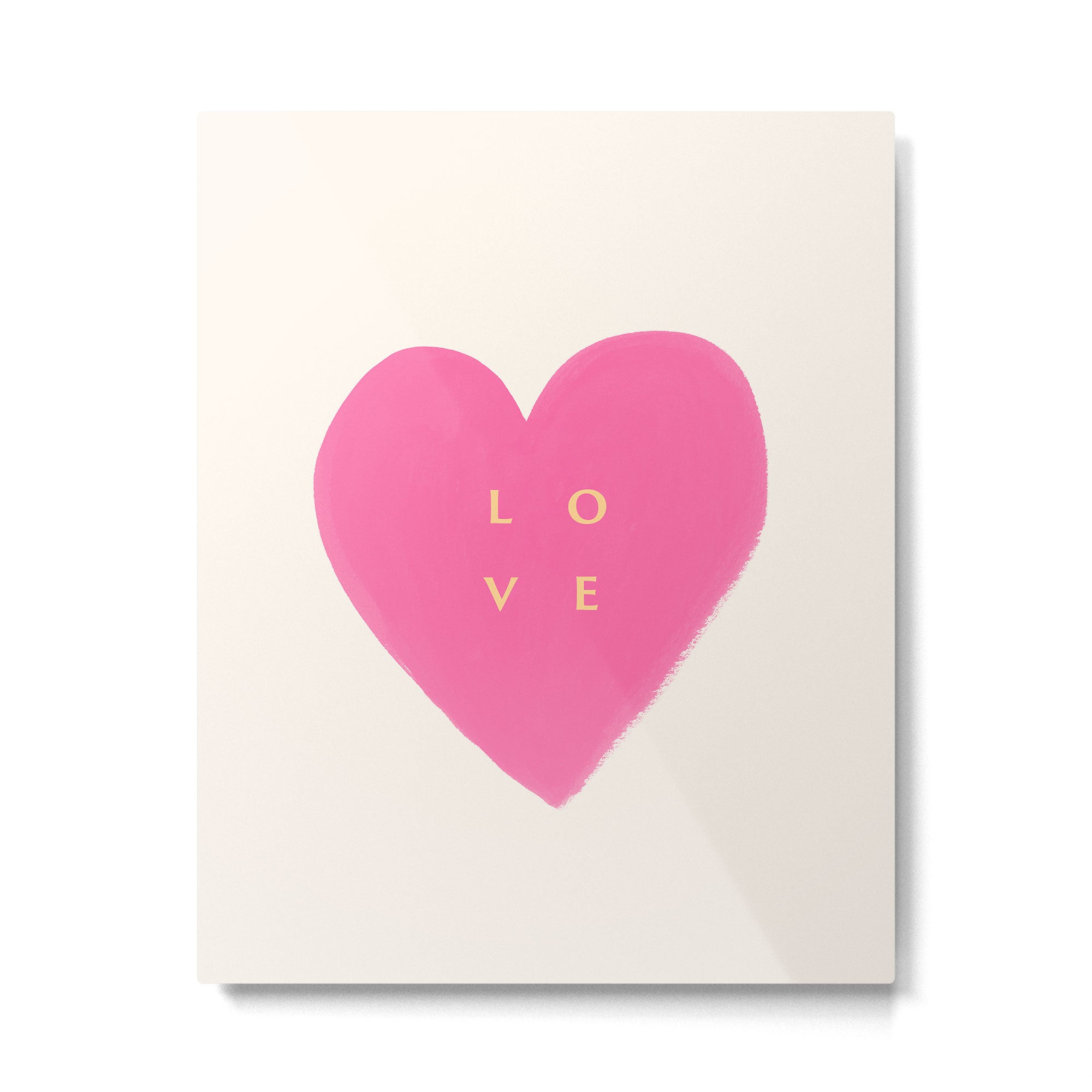 Heart Love Pink - Typography Metal Print Gallery Image 4