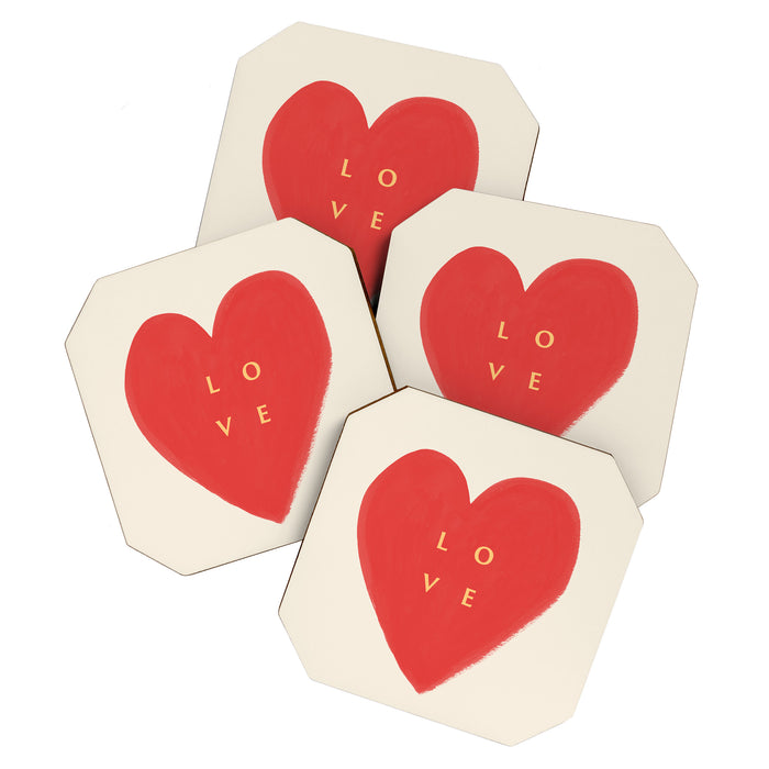 Heart Love - Typography Coaster Gallery Image 1