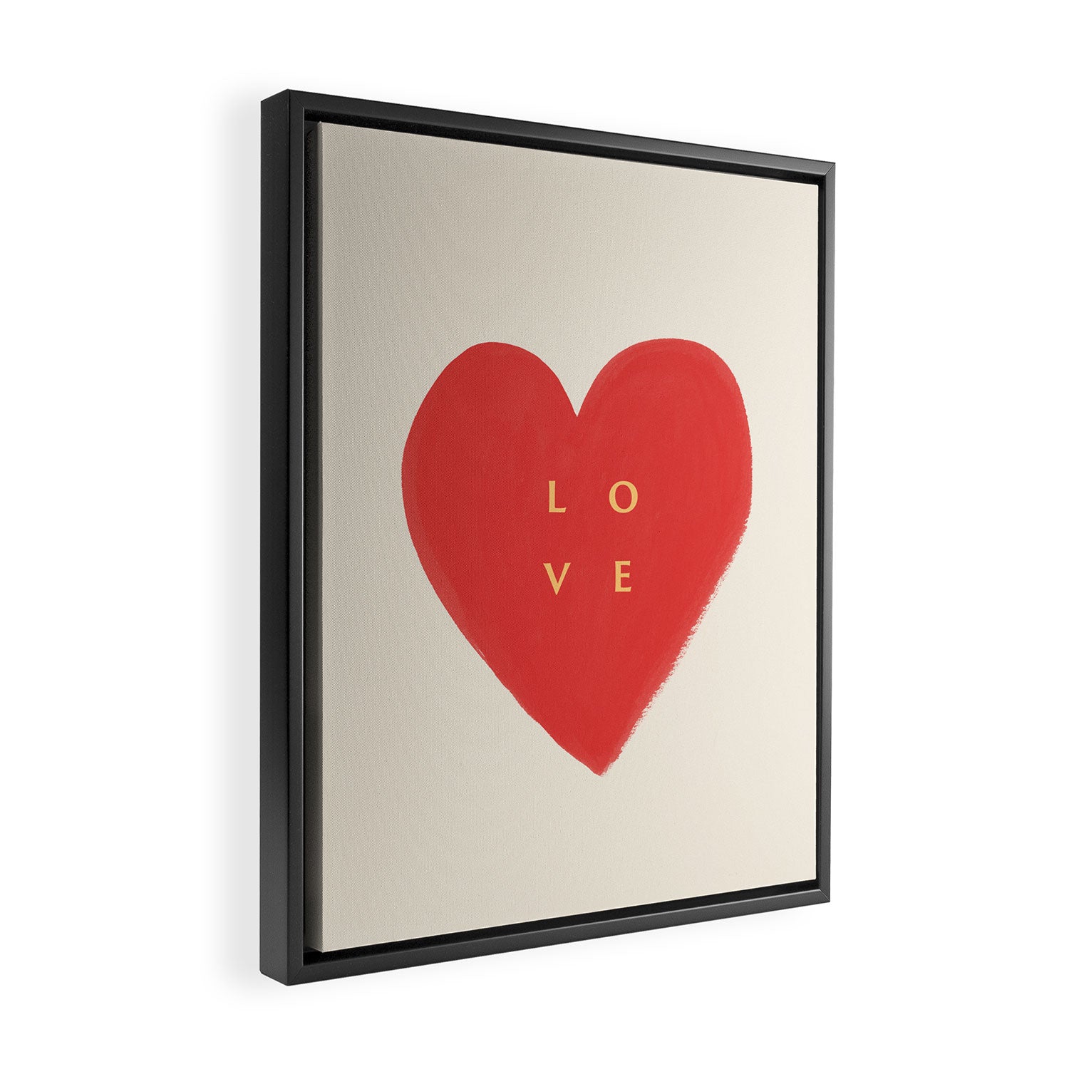 Heart Love - Typography Framed Canvas Print Gallery Image 2