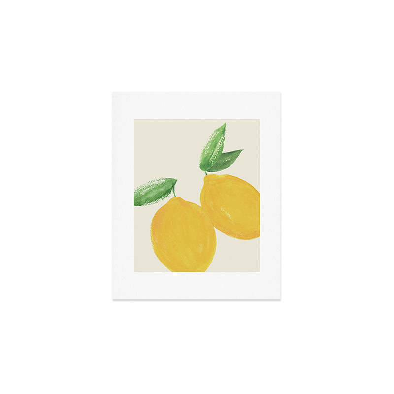 Lemon Watercolor Illustration - Big Art Print Gallery Image 1