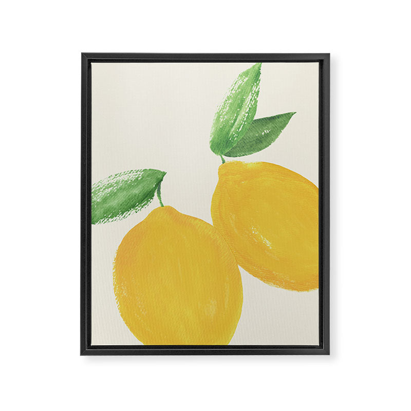 Lemon Watercolor Illustration - Big Framed Canvas Print Gallery Image 6