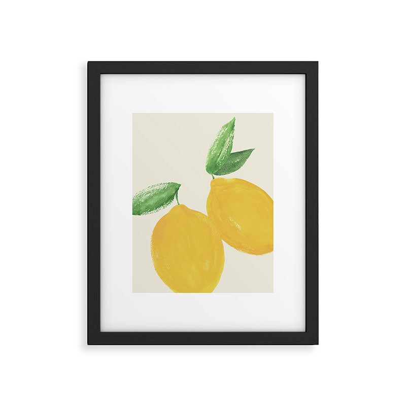 Lemon Watercolor Illustration - Big Framed Art Print Gallery Image 5
