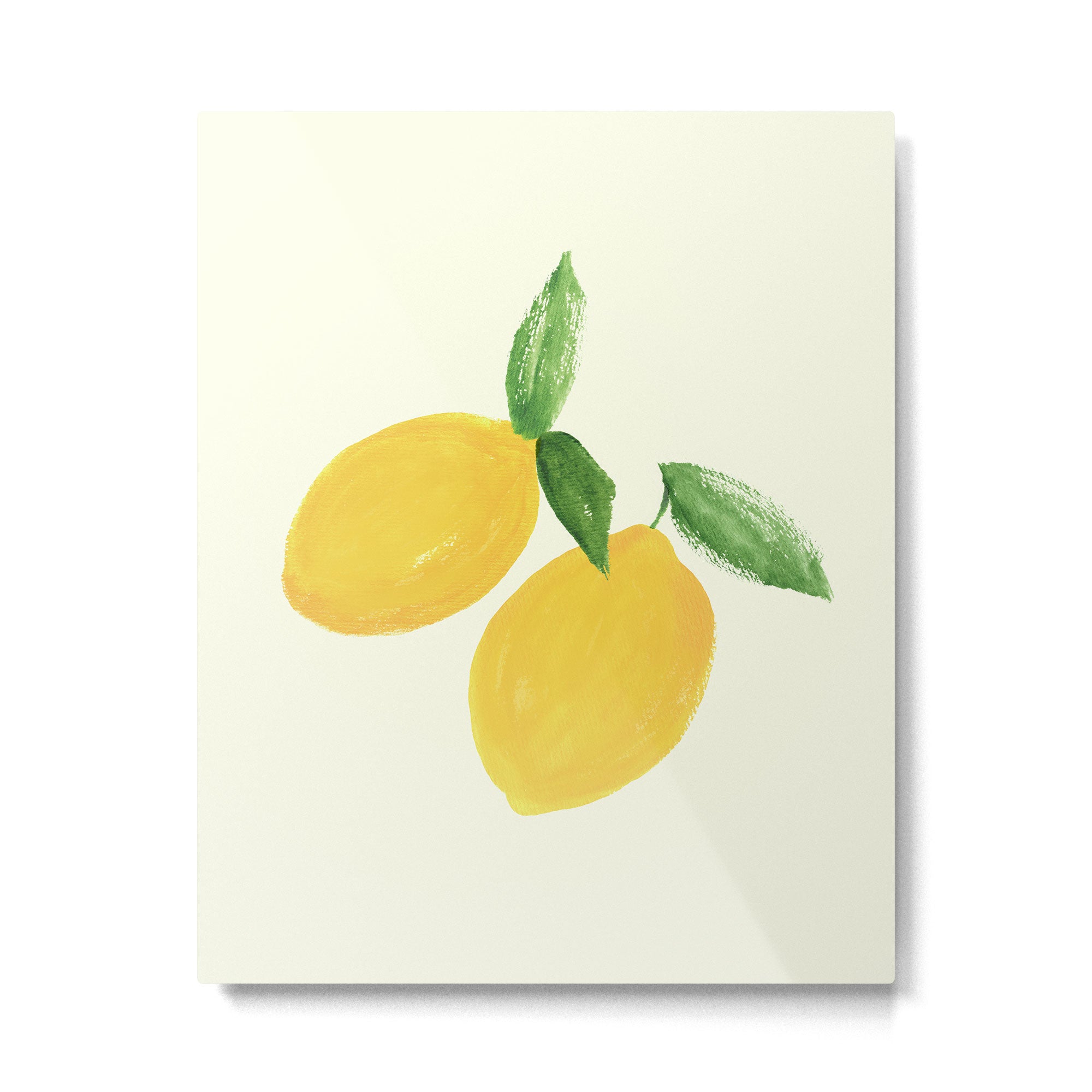 Lemon Watercolor Illustration  Metal Print Gallery Image 4