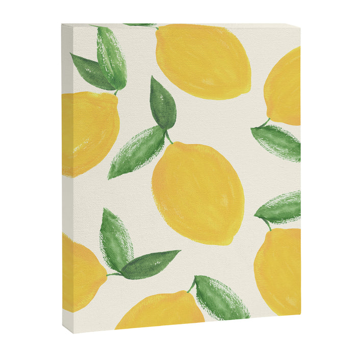 Lemons Pattern - Watercolor Painting Illustration Canvas Print Gallery Image 1