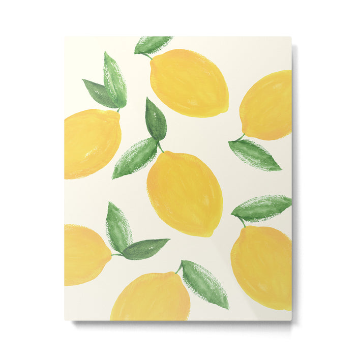 Lemons Pattern - Watercolor Painting Illustration Metal Print Gallery Image 1